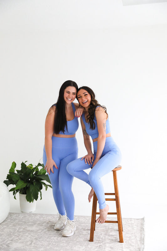 Under Control Bra & Legging Set: Sky Blue