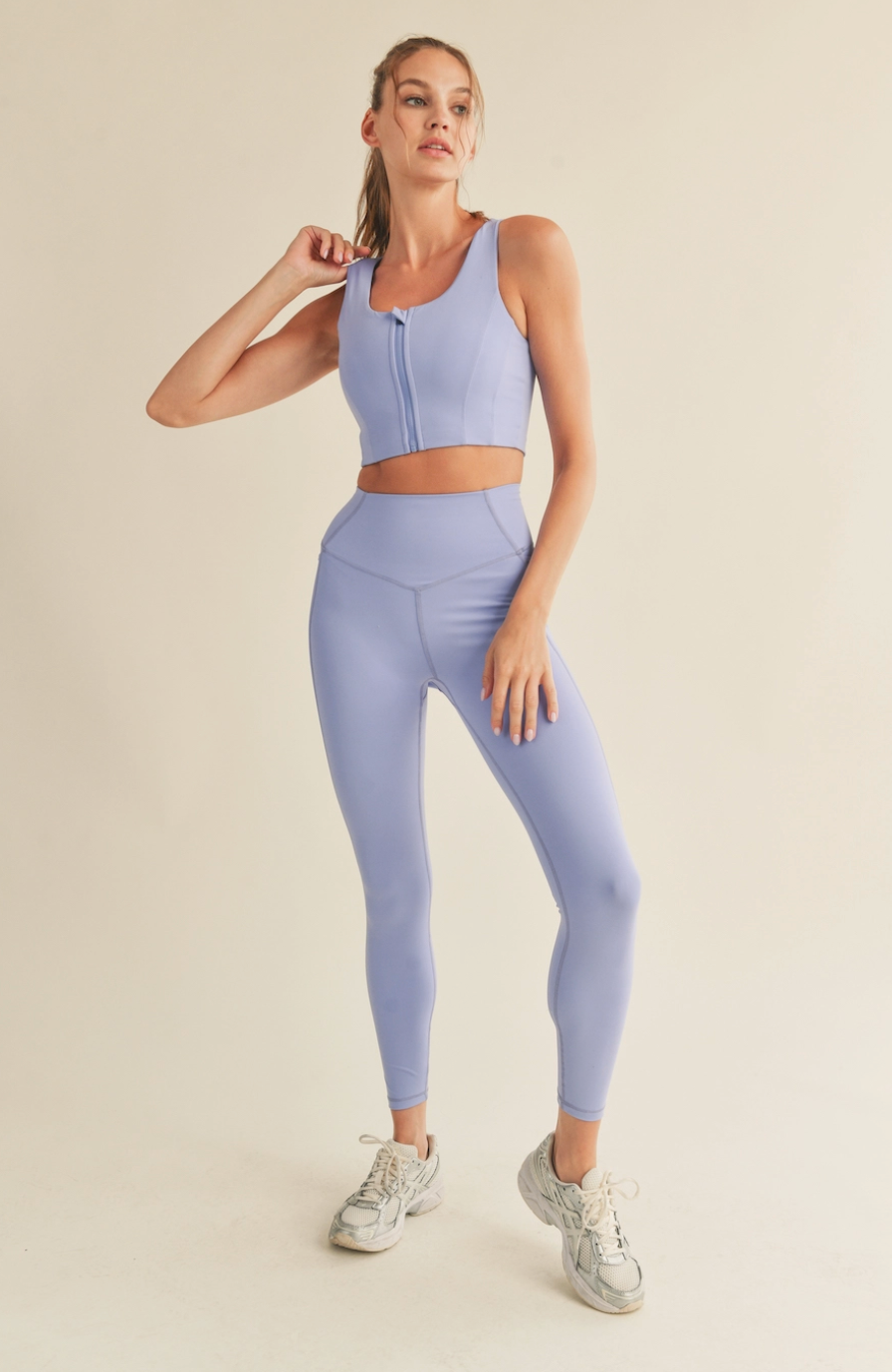 Power Sculpt Sports Bra and Legging Set: Periwinkle