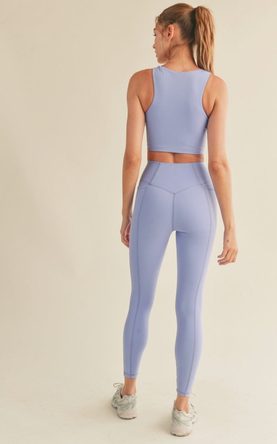 Power Sculpt Sports Bra and Legging Set: Periwinkle