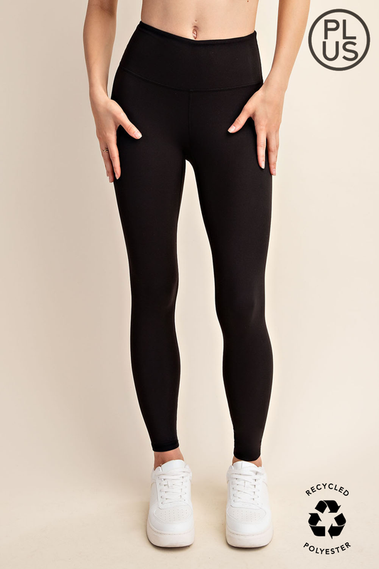Butter Soft Basic Full Length Leggings Black : Plus Size